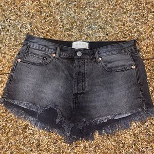 FREE PEOPLE Grey Jean Shorts
